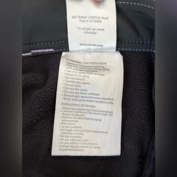 VOLCOM Nimbus Hybrid Skinny Snowboarding Pant Black - Picture 10 of 14